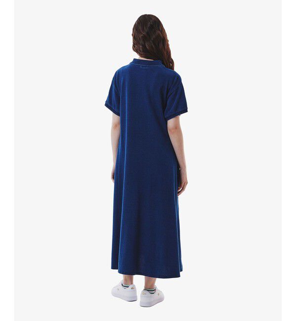 LACOSTE「インディゴ 鹿の子ポロドレス マキシ丈ワンピース フレア Iライン」|ワンピース|