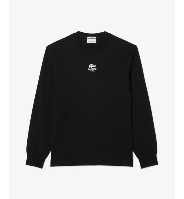 LACOSTE「ワンポイントプリントロングスリーブTシャツ」|Tシャツ・カットソー|ブラック
