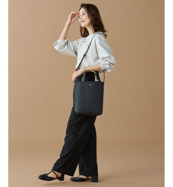 LACOSTE「【オンライン限定】LACOSTE バルーンスリーブ サイドスリット オーバーサイズTシャツ」|Tシャツ・カットソー|