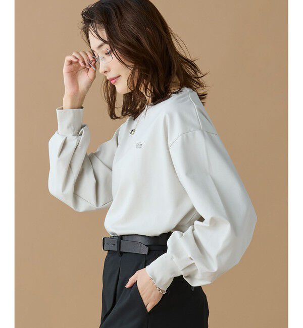 LACOSTE「【オンライン限定】LACOSTE バルーンスリーブ サイドスリット オーバーサイズTシャツ」|Tシャツ・カットソー|