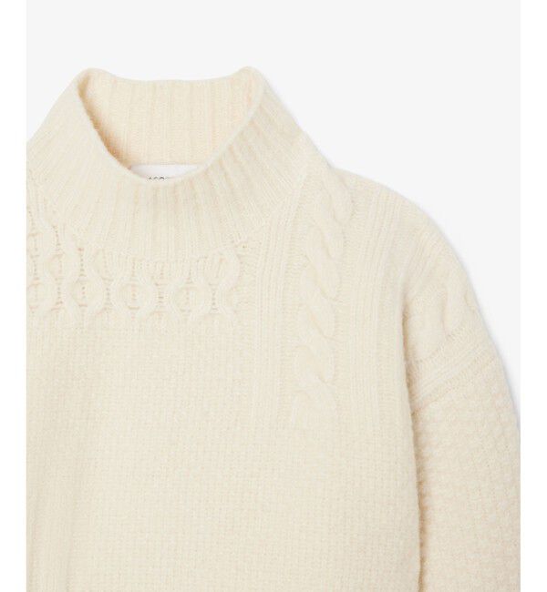 LACOSTE「パッチワークエフェクト ウールニットハイネックセーター」|ニット・セーター|