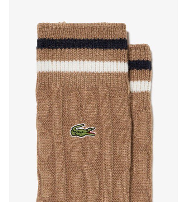 LACOSTE「ケーブルニットボーダーソックス」|ソックス|