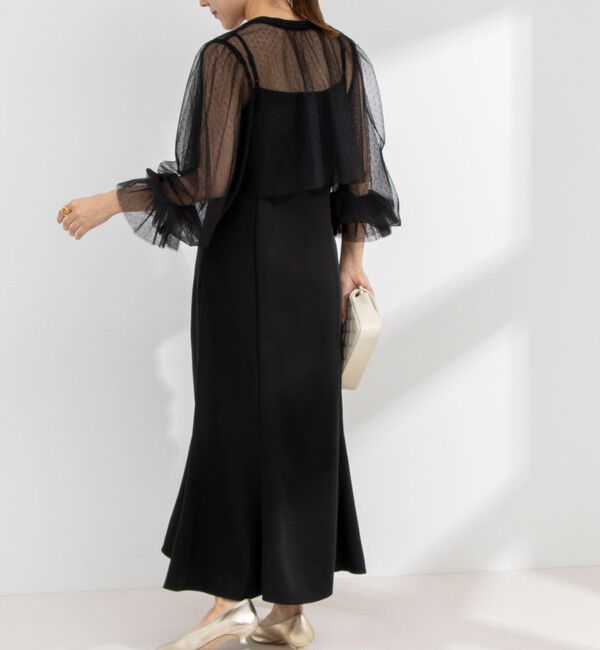 NOLLEY'S「ドットチュールブラウス コンビキャミワンピース」|ワンピース|