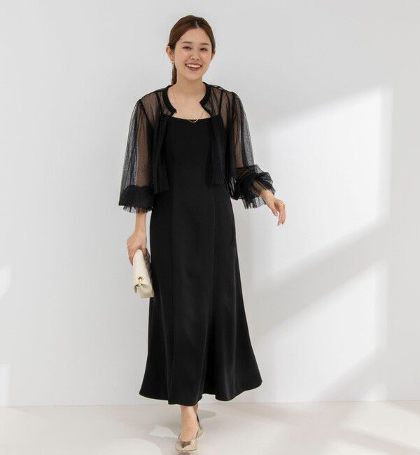 NOLLEY'S「ドットチュールブラウス コンビキャミワンピース」|ワンピース|