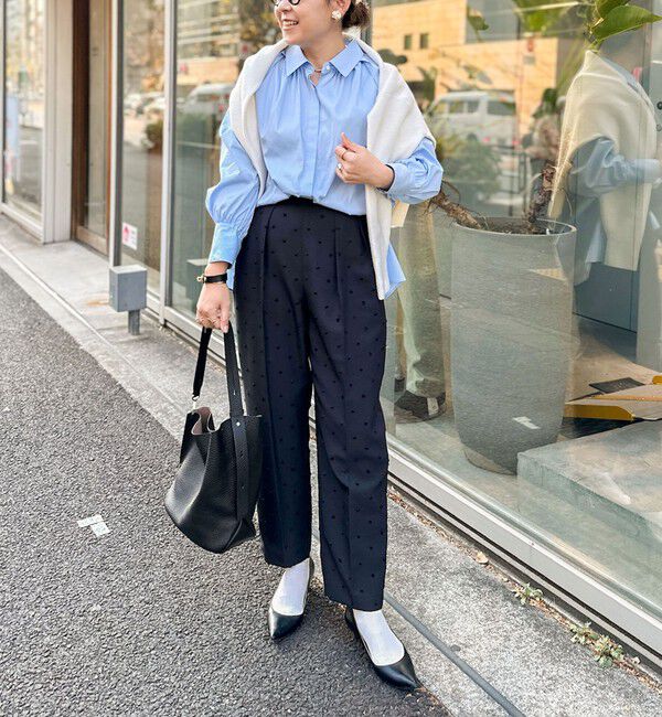 NOLLEY'S「《セットアップ対応》ウォッシャブルドットツッキリツータックテーパードパンツ」|その他|