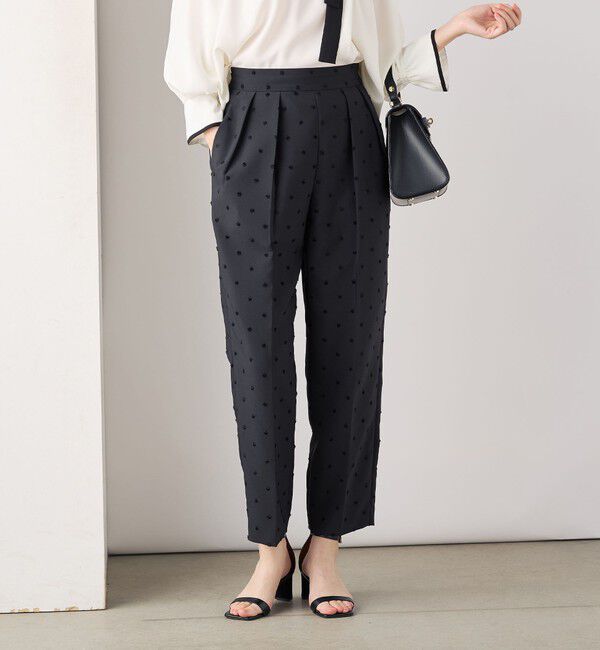 NOLLEY'S「《セットアップ対応》ウォッシャブルドットツッキリツータックテーパードパンツ」|その他|