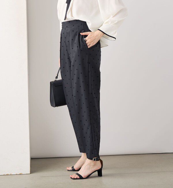 NOLLEY'S「《セットアップ対応》ウォッシャブルドットツッキリツータックテーパードパンツ」|その他|