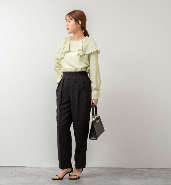 NOLLEY'S「《セットアップ対応》ウォッシャブルドットツッキリツータックテーパードパンツ」|その他|