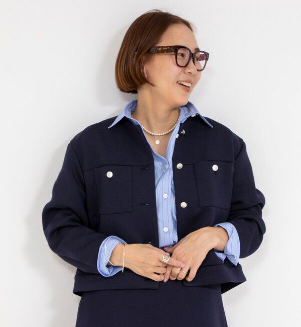 NOLLEY'S「ウォッシャブルエアボールクルーネックブルゾン」|ブルゾン・スタジャン|