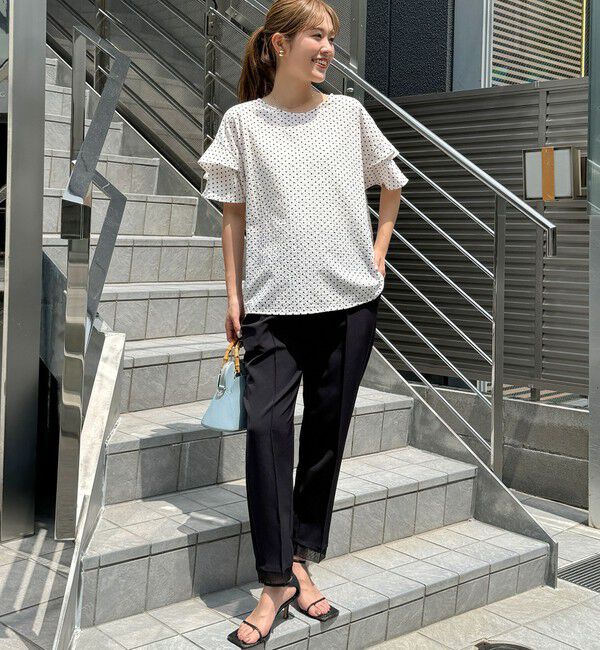 NOLLEY'S「【追加】サッカードットバックフリルブラウス」|シャツ・ブラウス|