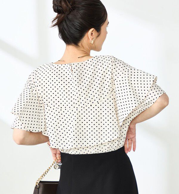 NOLLEY'S「【追加】サッカードットバックフリルブラウス」|シャツ・ブラウス|