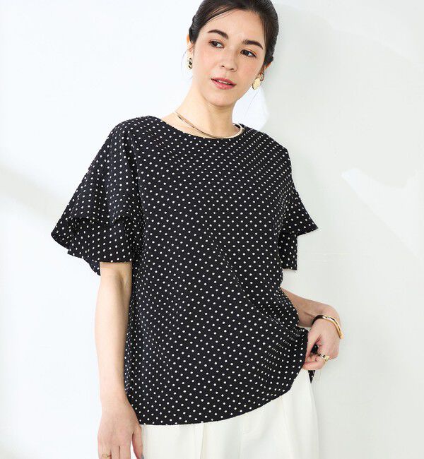 NOLLEY'S「【追加】サッカードットバックフリルブラウス」|シャツ・ブラウス|