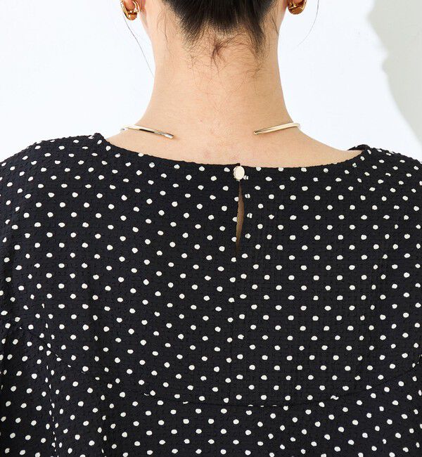 NOLLEY'S「【追加】サッカードットバックフリルブラウス」|シャツ・ブラウス|