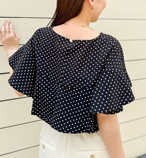 NOLLEY'S「【追加】サッカードットバックフリルブラウス」|シャツ・ブラウス|