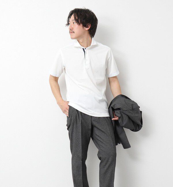 NOLLEY'S goodman「《ビジカジ対応》サッカーニットテープポロ ビズポロ 25SS」|ポロシャツ|