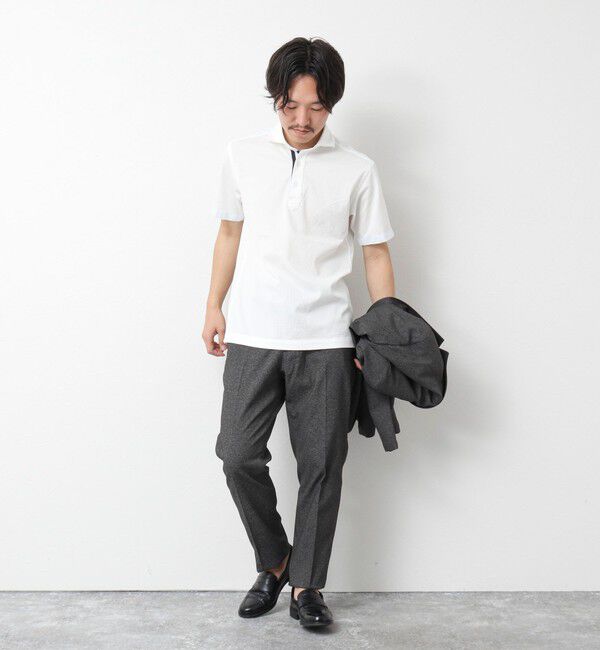 NOLLEY'S goodman「《ビジカジ対応》サッカーニットテープポロ ビズポロ 25SS」|ポロシャツ|