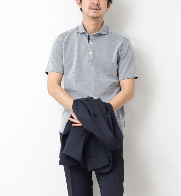 NOLLEY'S goodman「《ビジカジ対応》サッカーニットテープポロ ビズポロ 25SS」|ポロシャツ|