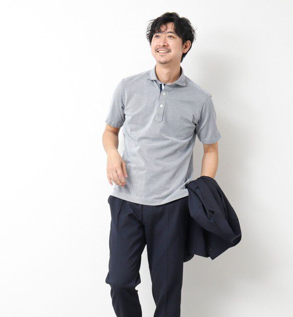 NOLLEY'S goodman「《ビジカジ対応》サッカーニットテープポロ ビズポロ 25SS」|ポロシャツ|