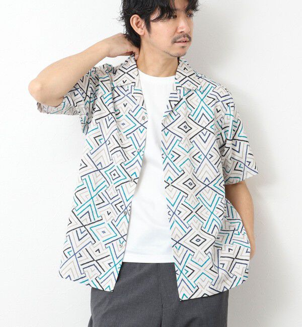 NOLLEY'S goodman「【DotAir/ドットエア】《吸水速乾》総柄シャツ 25SS」|シャツ・ブラウス|ホワイト系その他