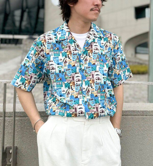 NOLLEY'S goodman「【DotAir/ドットエア】《吸水速乾》総柄シャツ 25SS」|シャツ・ブラウス|ブルー系その他