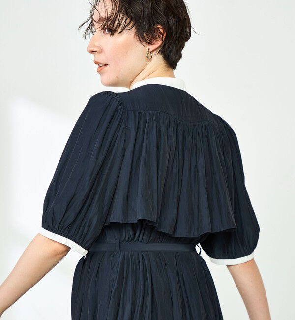 NOLLEY'S「ウォッシャブル割繊ケープ風ワンピース」|ワンピース|