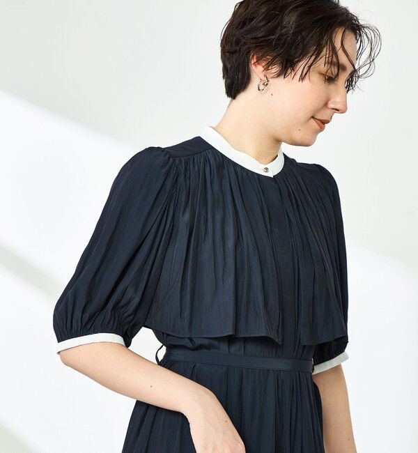 NOLLEY'S「ウォッシャブル割繊ケープ風ワンピース」|ワンピース|