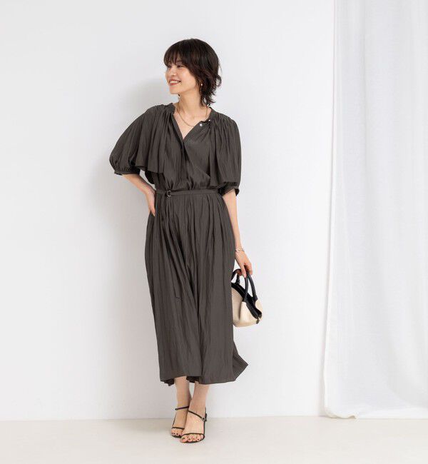 NOLLEY'S「ウォッシャブル割繊ケープ風ワンピース」|ワンピース|