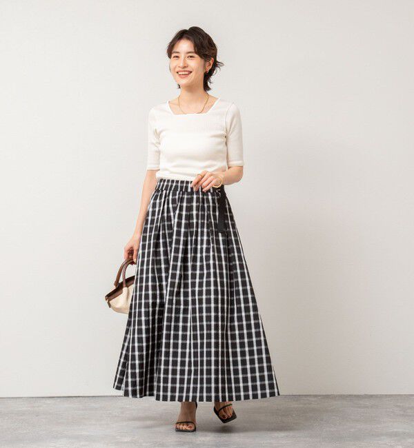 NOLLEY'S「《手洗い可能》五分袖スクエアテレコプルオーバーカットソー」|Tシャツ・カットソー|