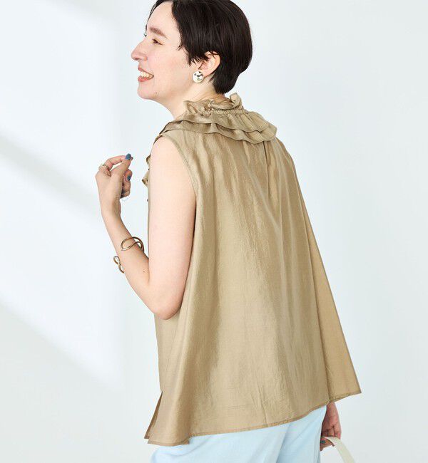 NOLLEY'S sophi「フリルネックノースリーブブラウス」|シャツ・ブラウス|