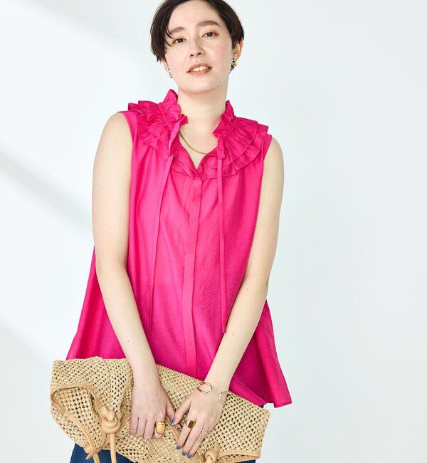 NOLLEY'S sophi「フリルネックノースリーブブラウス」|シャツ・ブラウス|