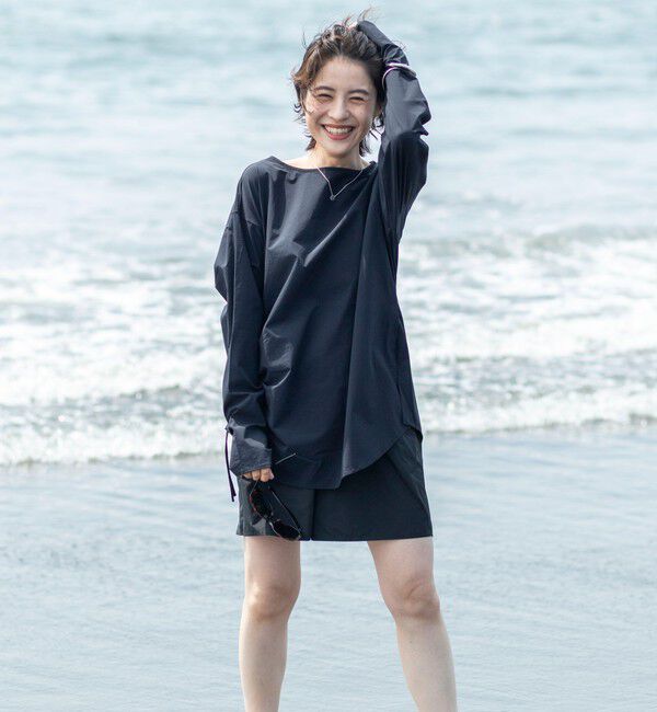 NOLLEY'S「《高機能/セットアップ対応》ウォッシャブルラッシュガードボートネックシャツ」|シャツ・ブラウス|