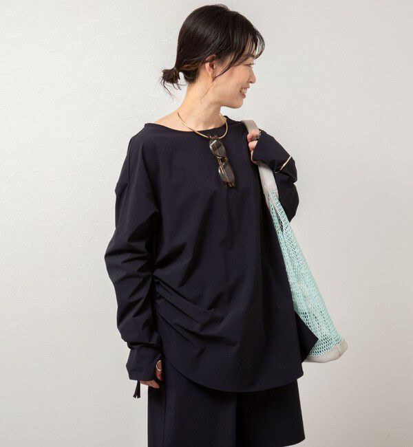 NOLLEY'S「《高機能/セットアップ対応》ウォッシャブルラッシュガードボートネックシャツ」|シャツ・ブラウス|