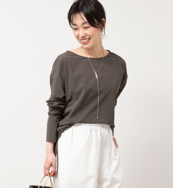 NOLLEY'S「《高機能/セットアップ対応》ウォッシャブルラッシュガードボートネックシャツ」|シャツ・ブラウス|