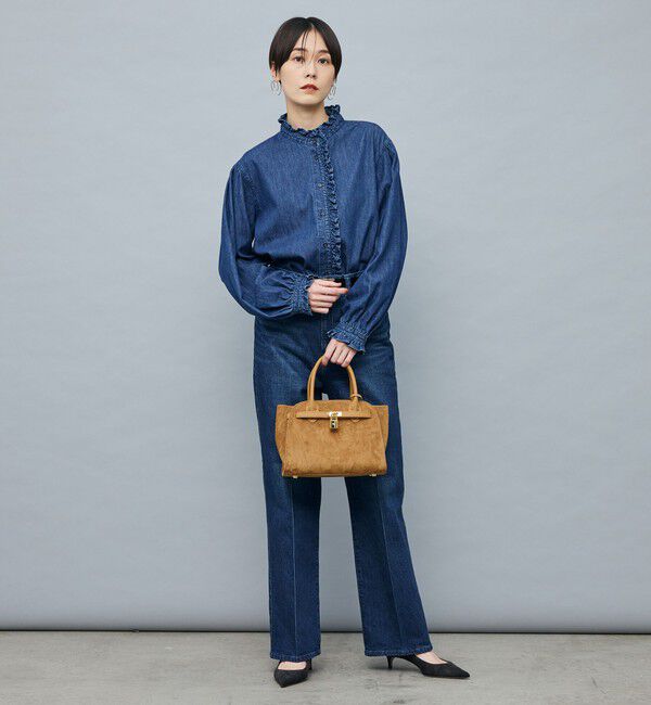Rie Miller「【RM denim】フリルデニムブラウス」|シャツ・ブラウス|