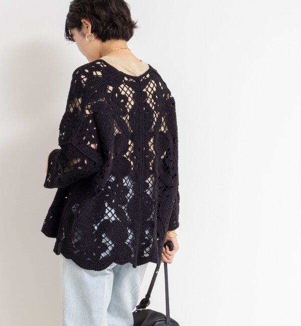 Rie Miller「《手洗い可能》レース刺繍7分袖ボレロ」|カーディガン|