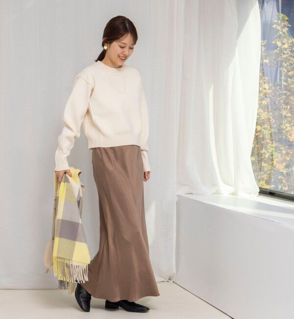 NOLLEY'S「ウォッシャブルフィブリルサテンバイヤススカート」|フレア|