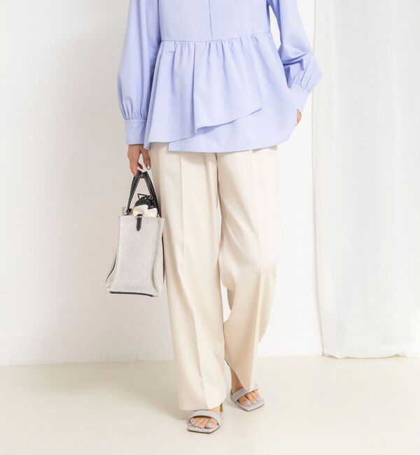 NOLLEY'S「《セットアップ対応》ウォッシャブルジョーゼットタックパンツ」|その他|エクリュ