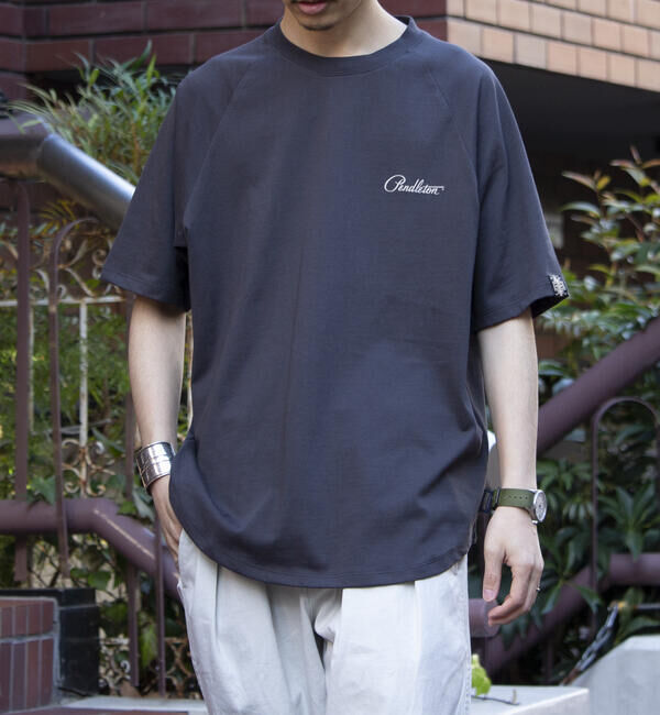 GLOSTER「【PENDLETON/ペンドルトン】バックプリント ラグランTシャツ ラウンドテール」|Tシャツ・カットソー|
