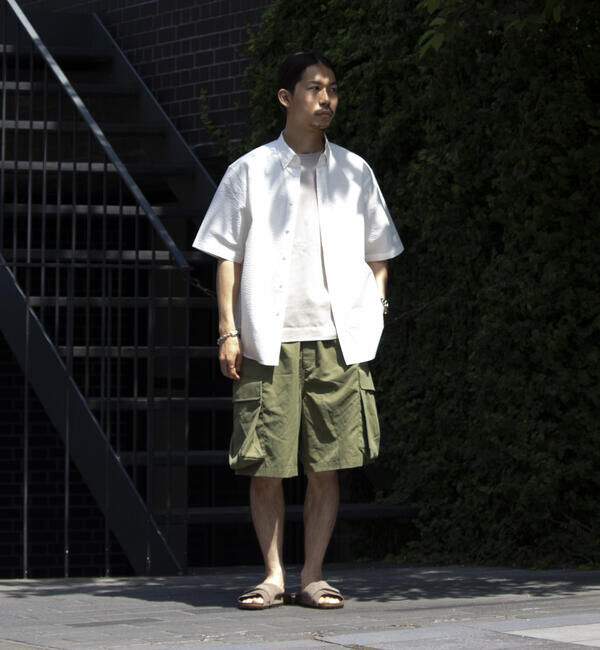 GLOSTER「【GLOSTER/グロスター】シアサッカー ボタンダウン半袖シャツ」|シャツ・ブラウス|