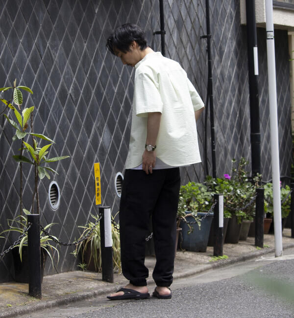 GLOSTER「【GLOSTER/グロスター】シアサッカー ボタンダウン半袖シャツ」|シャツ・ブラウス|