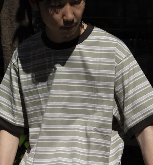 GLOSTER「【GLOSTER/グロスター】マルチボーダー リンガーTシャツ」|Tシャツ・カットソー|