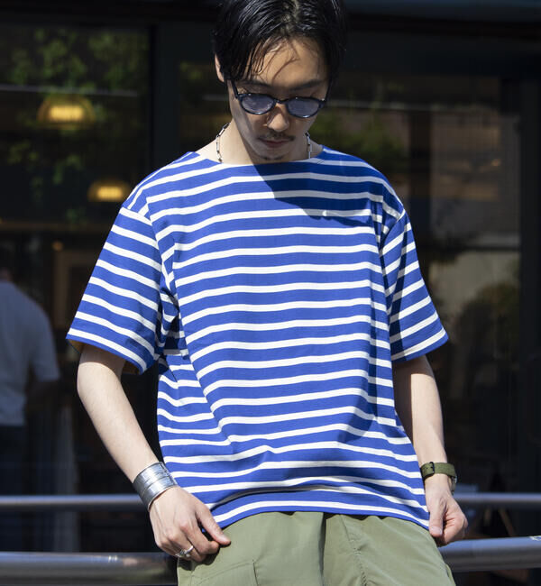 GLOSTER「【GLOSTER/グロスター】バスクシャツ ボーダーTシャツ ショートスリーブ」|Tシャツ・カットソー|ブルー系その他