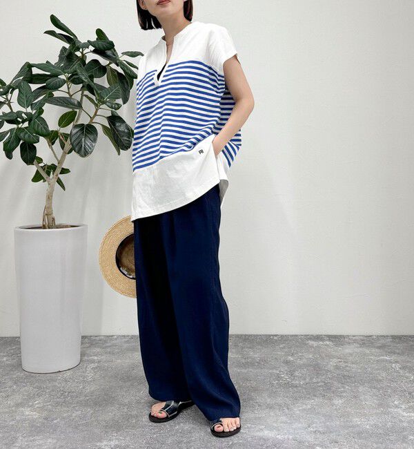 fredy emue「スキッパーフレンチボーダープルオーバーカットソー」|Tシャツ・カットソー|