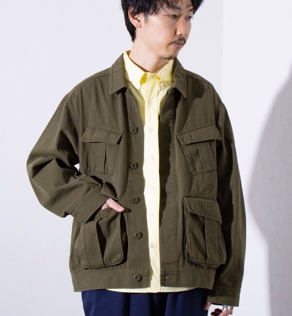 GLOSTER「【GLOSTER/グロスター】バイオウォッシュ ファティーグジャケット ミリタリーブルゾン」|ブルゾン・スタジャン|