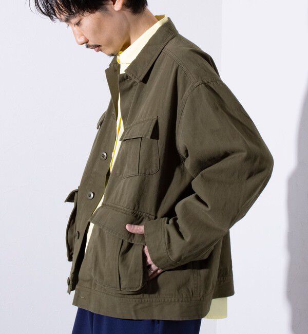 GLOSTER「【GLOSTER/グロスター】バイオウォッシュ ファティーグジャケット ミリタリーブルゾン」|ブルゾン・スタジャン|