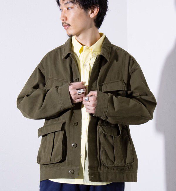 GLOSTER「【GLOSTER/グロスター】バイオウォッシュ ファティーグジャケット ミリタリーブルゾン」|ブルゾン・スタジャン|