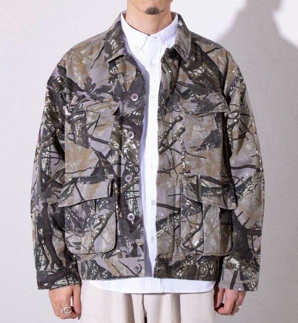 GLOSTER「【GLOSTER/グロスター】バイオウォッシュ ファティーグジャケット ミリタリーブルゾン」|ブルゾン・スタジャン|