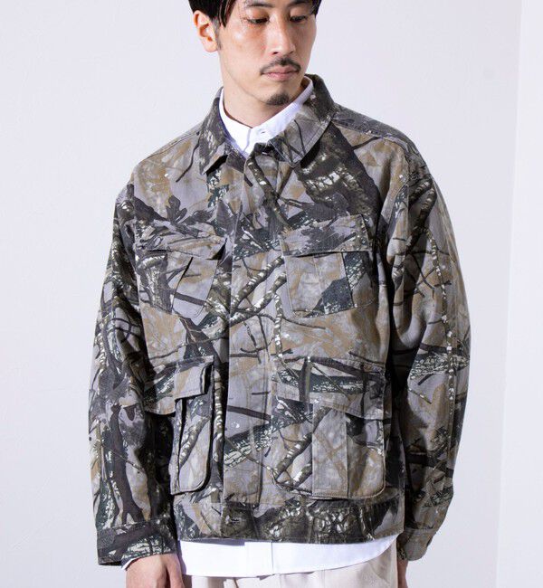 GLOSTER「【GLOSTER/グロスター】バイオウォッシュ ファティーグジャケット ミリタリーブルゾン」|ブルゾン・スタジャン|