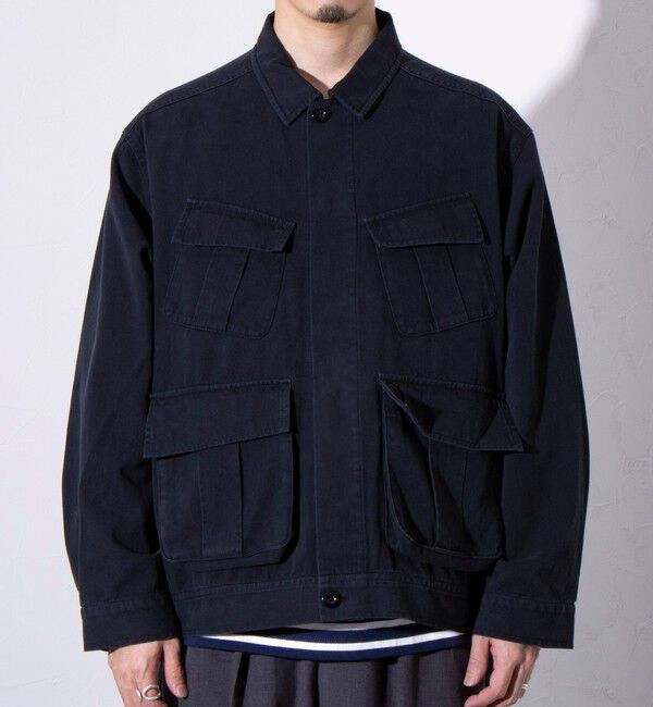 GLOSTER「【GLOSTER/グロスター】バイオウォッシュ ファティーグジャケット ミリタリーブルゾン」|ブルゾン・スタジャン|