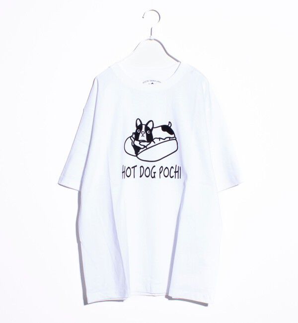 FREDY MAC「【POCHITAMALAND/ポチタマランド】HOT DOG POCHI ホットドッグポチ Tシャツ」|Tシャツ・カットソー|ホワイト